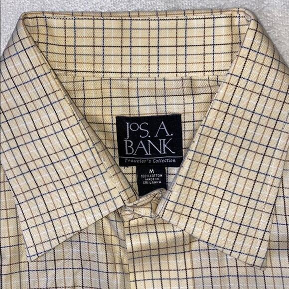 Joseph A. Bank Yellow Plaid Button Down Shirt | Sz M - Picture 3 of 5